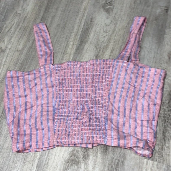 NWOT Blue & pink striped tank top - Picture 2 of 4
